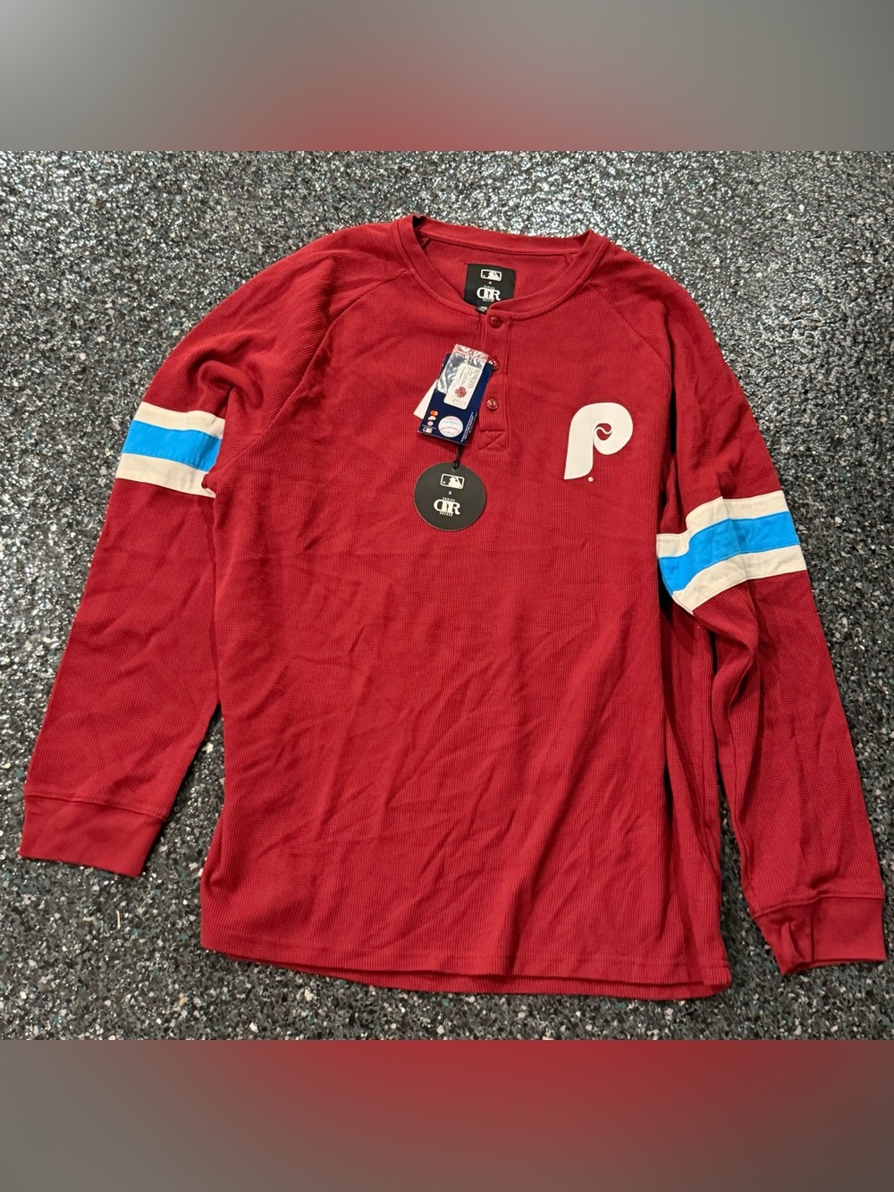 Men's Philadelphia Phillies Darius Rucker Burgundy Waffle-Knit Long Sleeve XXL